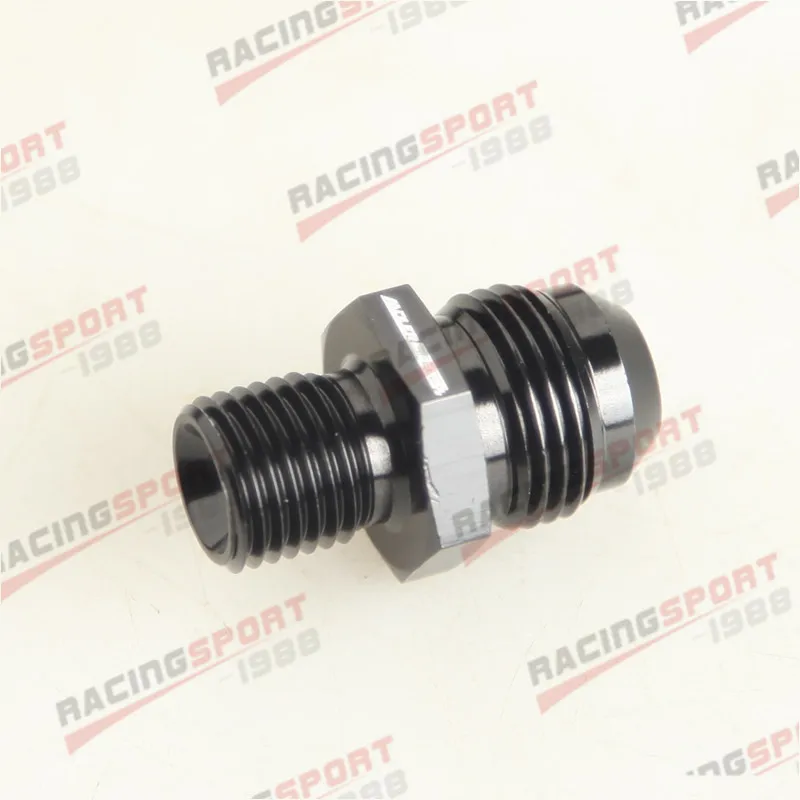 Straight Male -8AN 8AN AN8 AN-8 Flare To M14x1.5 Metric Fitting Aluminum Black | Engine