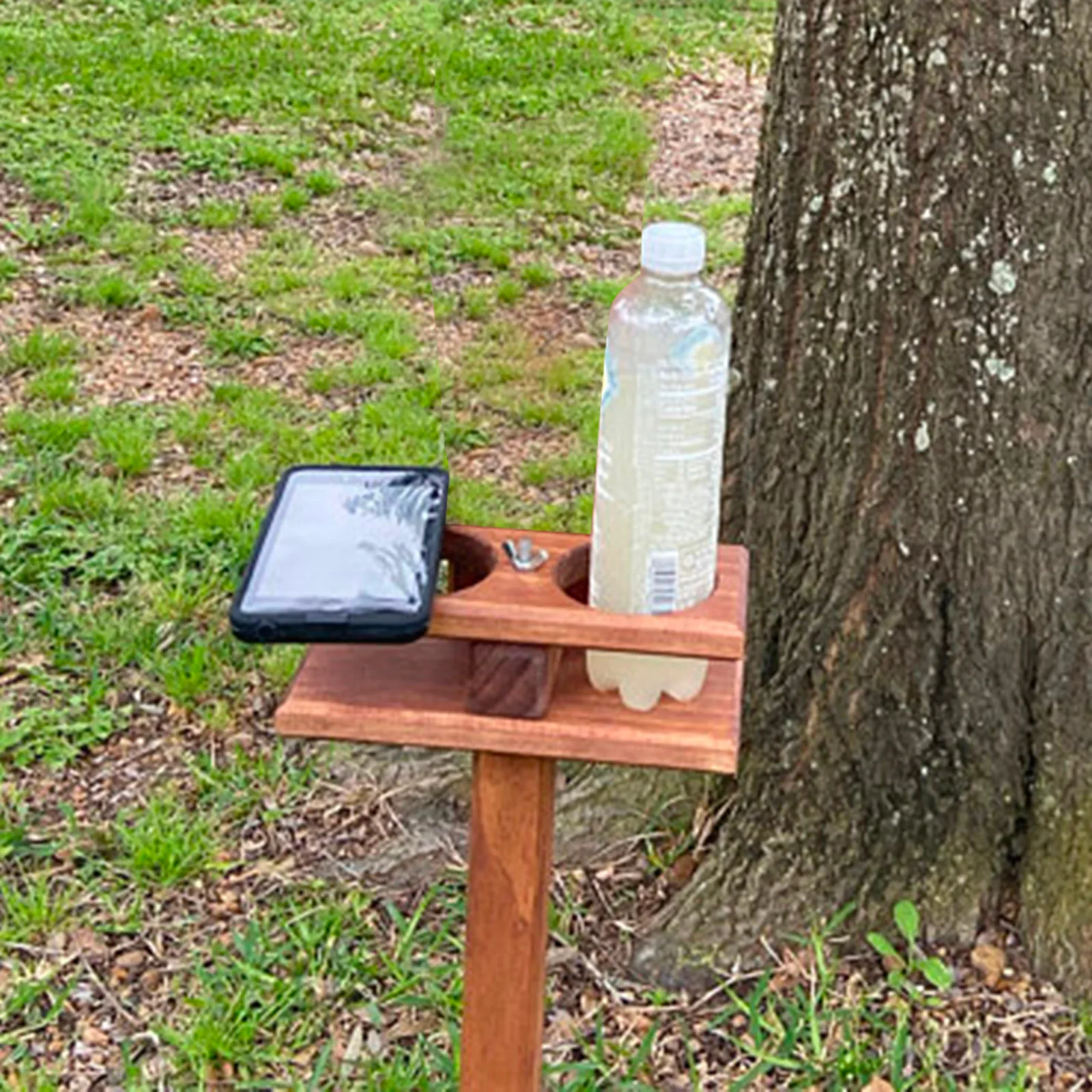 

Wine Holder Wooden Table Outdoor Beer And Wine Table Round Portable Wine Table Portable Beer Table Backyard Entertainment Beach