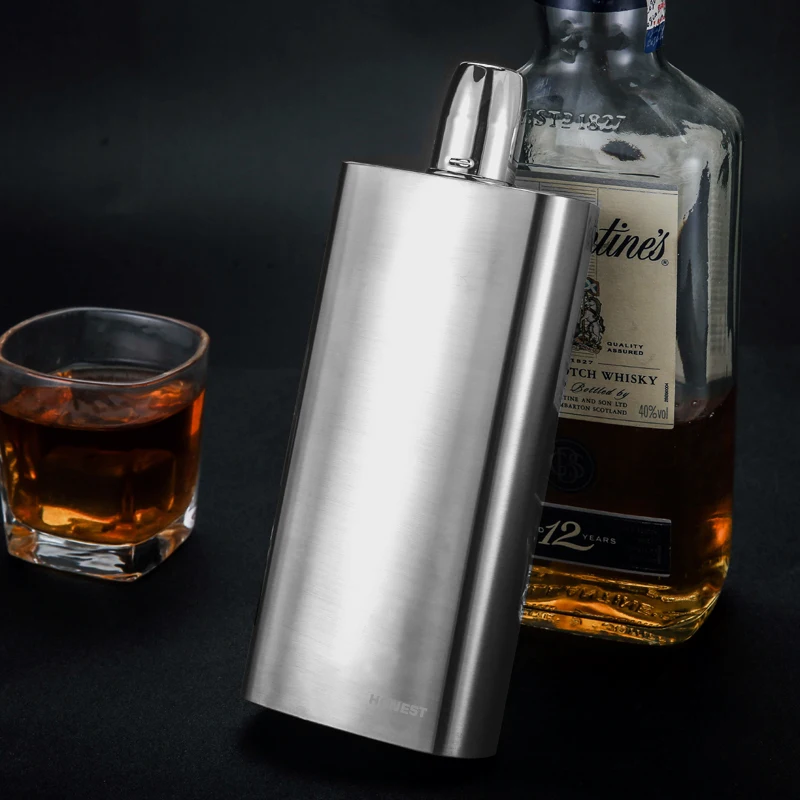 

Small Stainless Steel Hip Flask Personalized Portable Superior Quality Hip Flask Silver Flasque Alcool Table Supplies EJ50HF