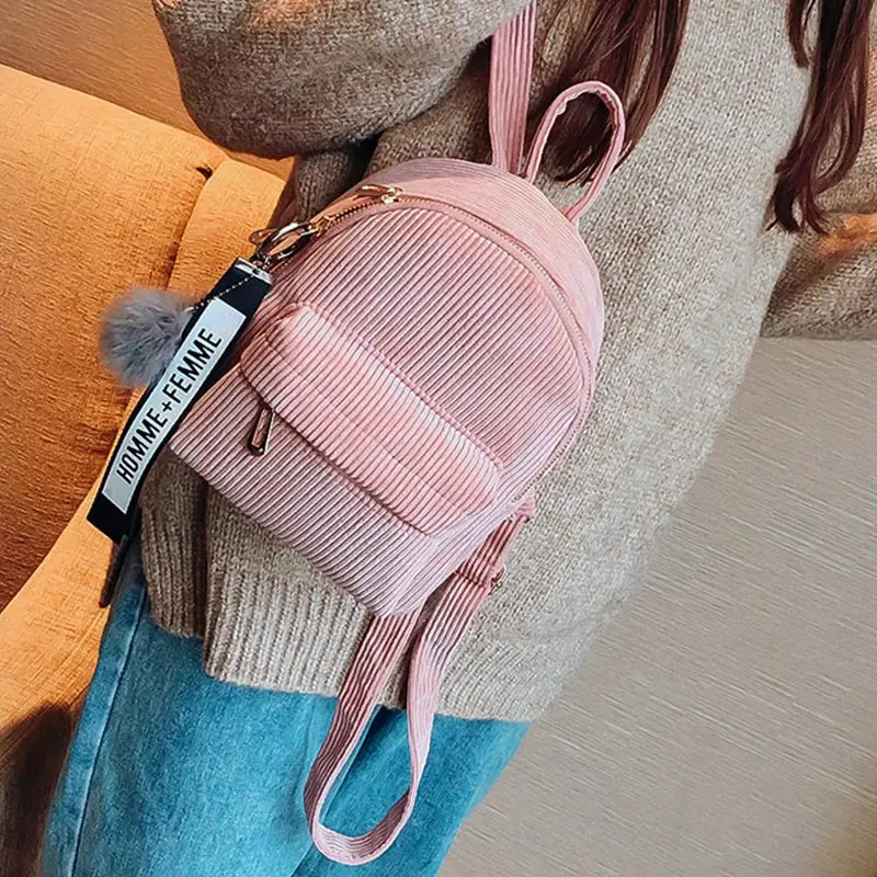 Модный вельветовый женский рюкзак 2020 Дамский Новый Дикий мини-рюкзак Женская