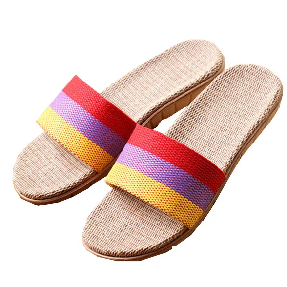 Новинка летние домашние тапочки женские Вьетнамки унисекс Шлепанцы из пеньки