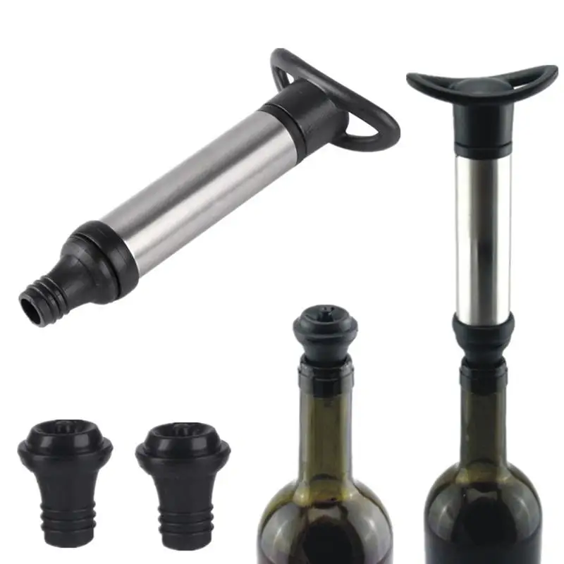 

Wine Saver Vacuum Pump with 8pcs 14 pcs Bottle Stoppers Stainless Steel Sealer Preserver Set