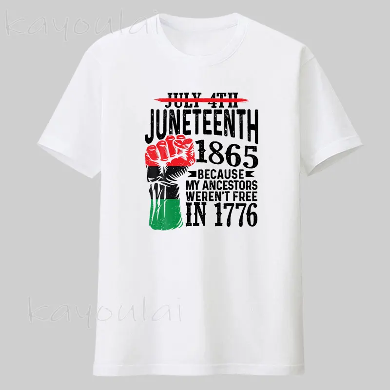

Лидер продаж, футболка juneteen Black Freedom Freeish с 1865 года, Мужская графическая Футболка с принтом меланина, хлопковая Футболка с индивидуальным при...