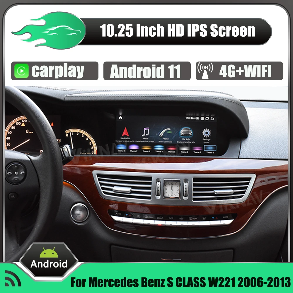 

256G Android 11 Автомобильный мультимедийный DVD стерео радио плеер для Benz S класс W221 CL W216 2005-2013 GPS навигация автомобильный Головной блок