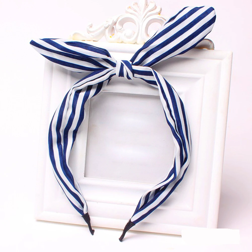 Ободок для волос в горошек Цветочный полосатый женский нескользящий| |