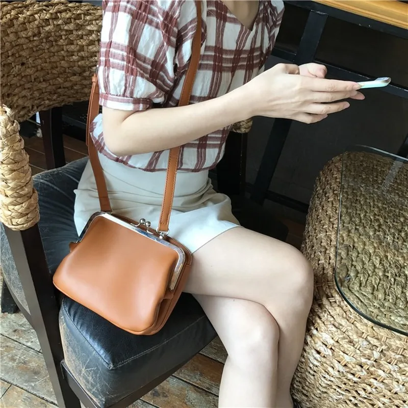 

2020 clip bag solid color double clutch bag clip double practical small bag shoulder messenger bag