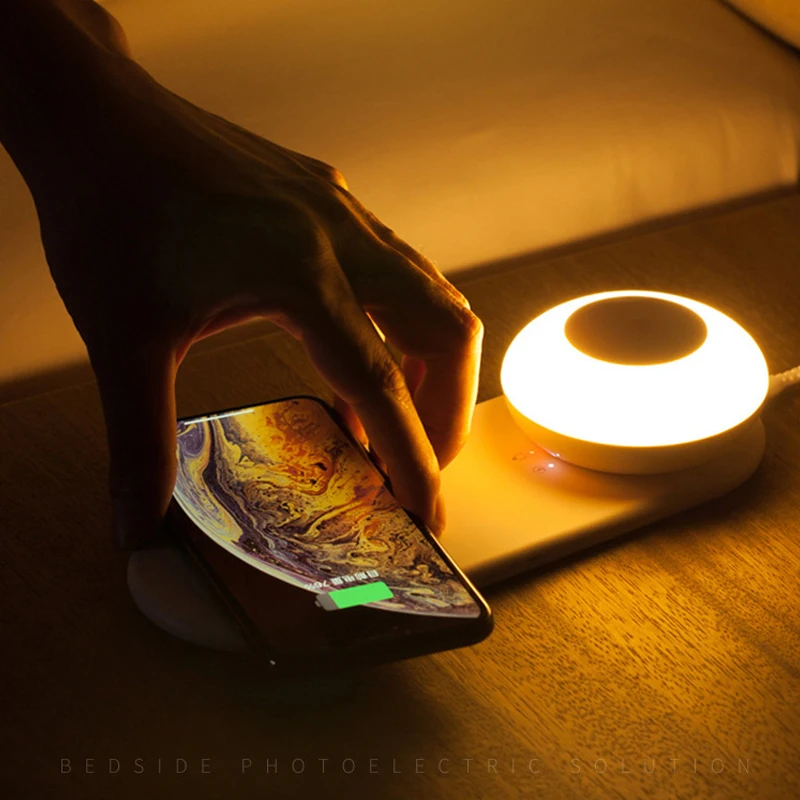 10w led desk lamp mobile phone wireless charging touch dimming separate magnetic sucker bedroom creative bedside lamp nightlight free global shipping