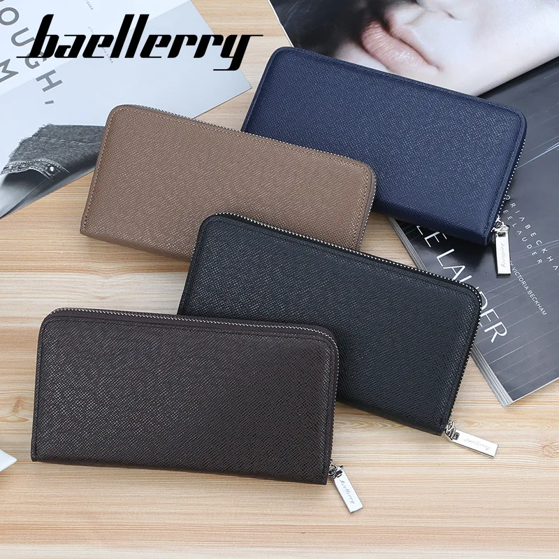 Новый Кошелек Мужской Длинный кошелек мужская сумка-клатч на молнии держатель