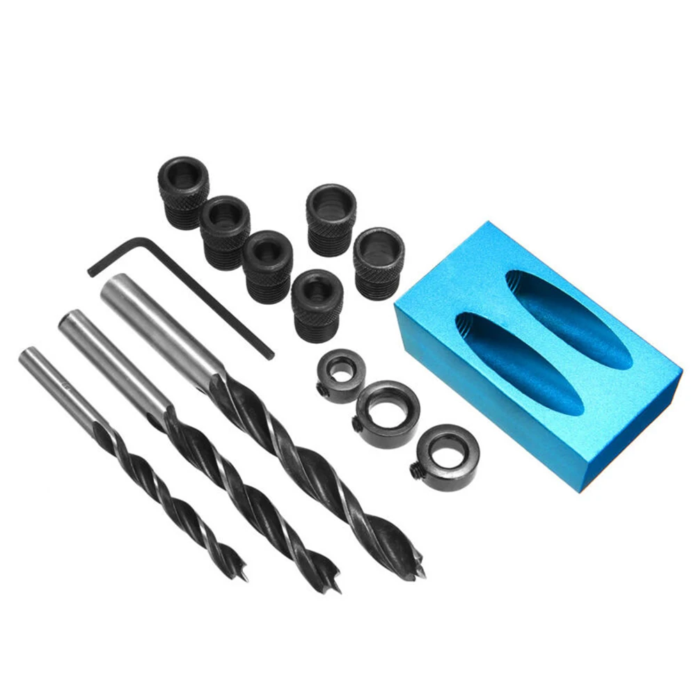 

Screw Pocket Hole Jig Drill bit Locator Joiners Solid aluminium Woodworking