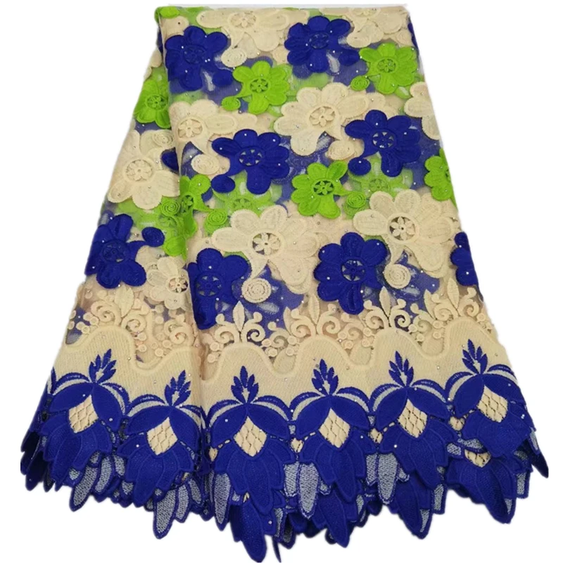 

New African Lace Fabrics 2021 High Quality Stones Lace Material Embroidery Nigerian Tulle Lace Fabric For Wedding Sewing DP21103