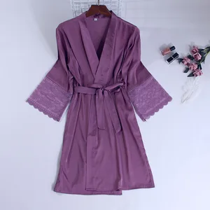 Женская пижама, Короткое Кимоно, кружевная ночная рубашка, летняя Пижама