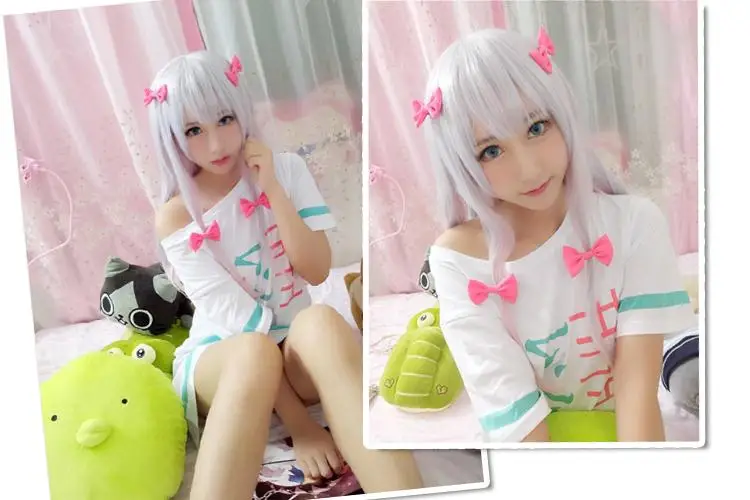 Костюм для косплея размера плюс аниме Eromanga Sensei Izumi Sagiri Хлопковая женская футболка