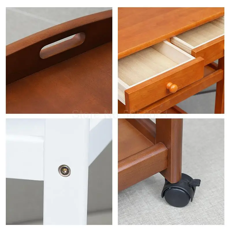 Резина твёрдая древесина мульти-mobile функция чай вагон-ресторан с многослойным