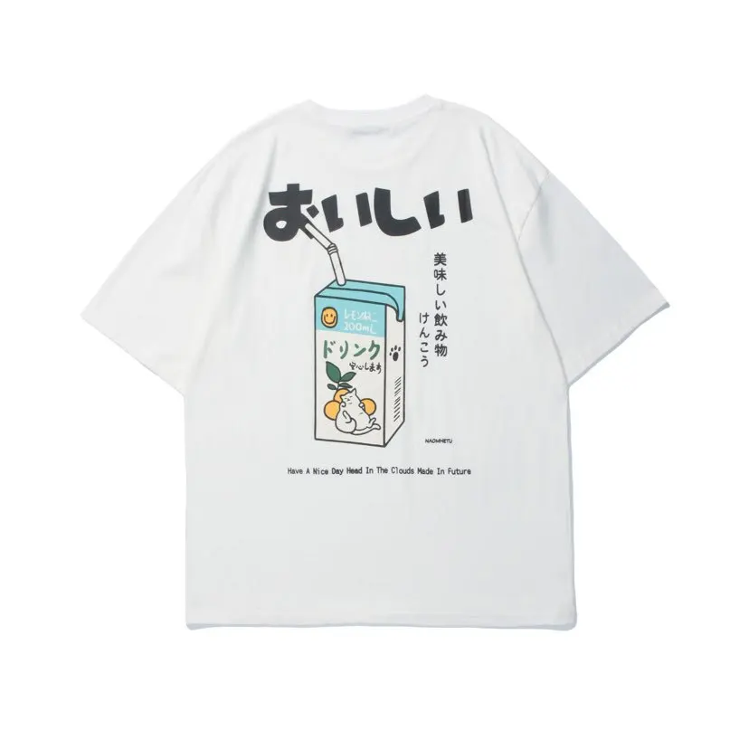 

Kawaii Clothes Japanese Style Graphic T Shirts Summer New Clothing Oversize Tees Fun Printed T-shirt Men Clothing Fashion