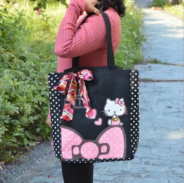 Новинка клатч Hello Kitty большая сумка через плечо для покупок Женская холщовая