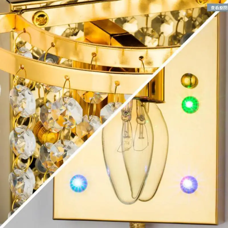 Crystal Led Wall Lamp Bedside With Switch Bedroom Lights Living Room Stairway Indoor Lighting Bathroom Light | Освещение