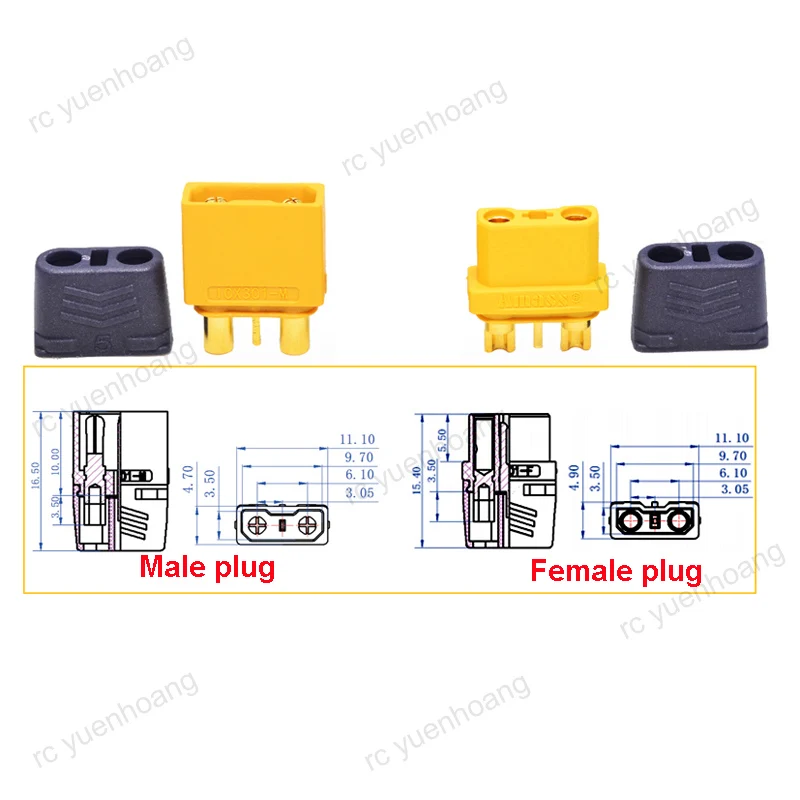 

10PCS Amass 15A ICX301 Brass Gold Plated Plug with signal Pin Male Female Lipo Battery Connector Sheathed for RC UAV FPV Drone