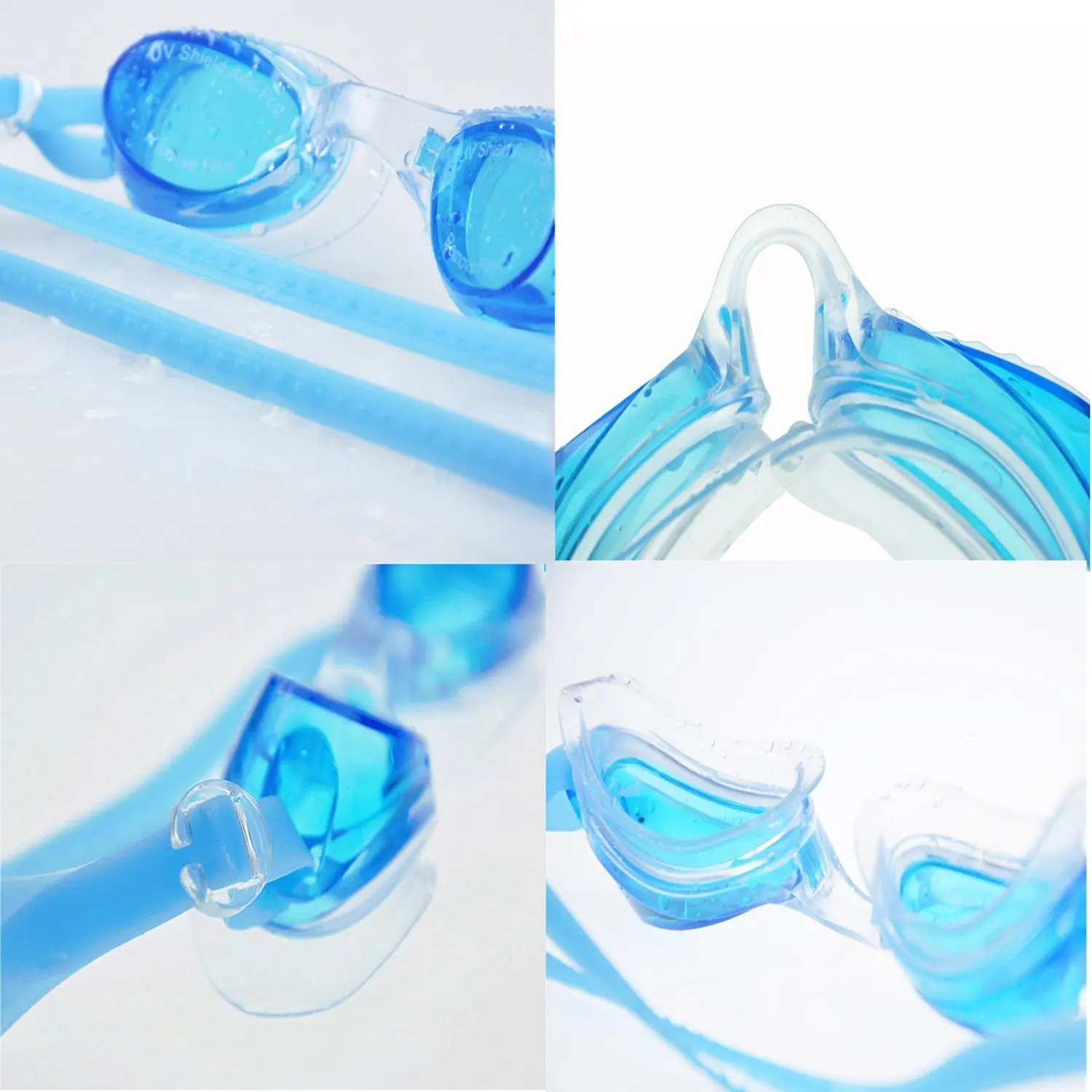 Зеркальные очки для плавания плавательные регулируемые детей УФ защита