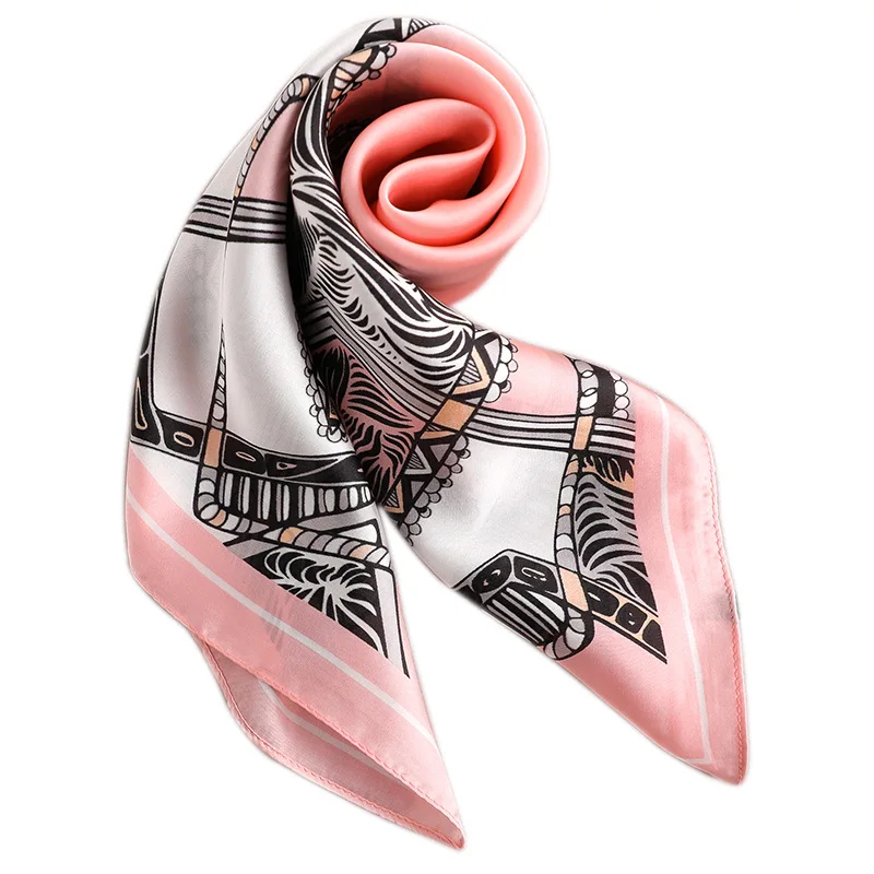 

lady hair scarf silk square bag scarves women bandana print shawl fashion head wraps female neckerchief
