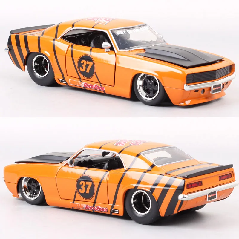 Классика масштаб 1/24 Jada Big time 1969 Chevrolet Camaro Auto Zone 37 модель автомобиля игрушечный