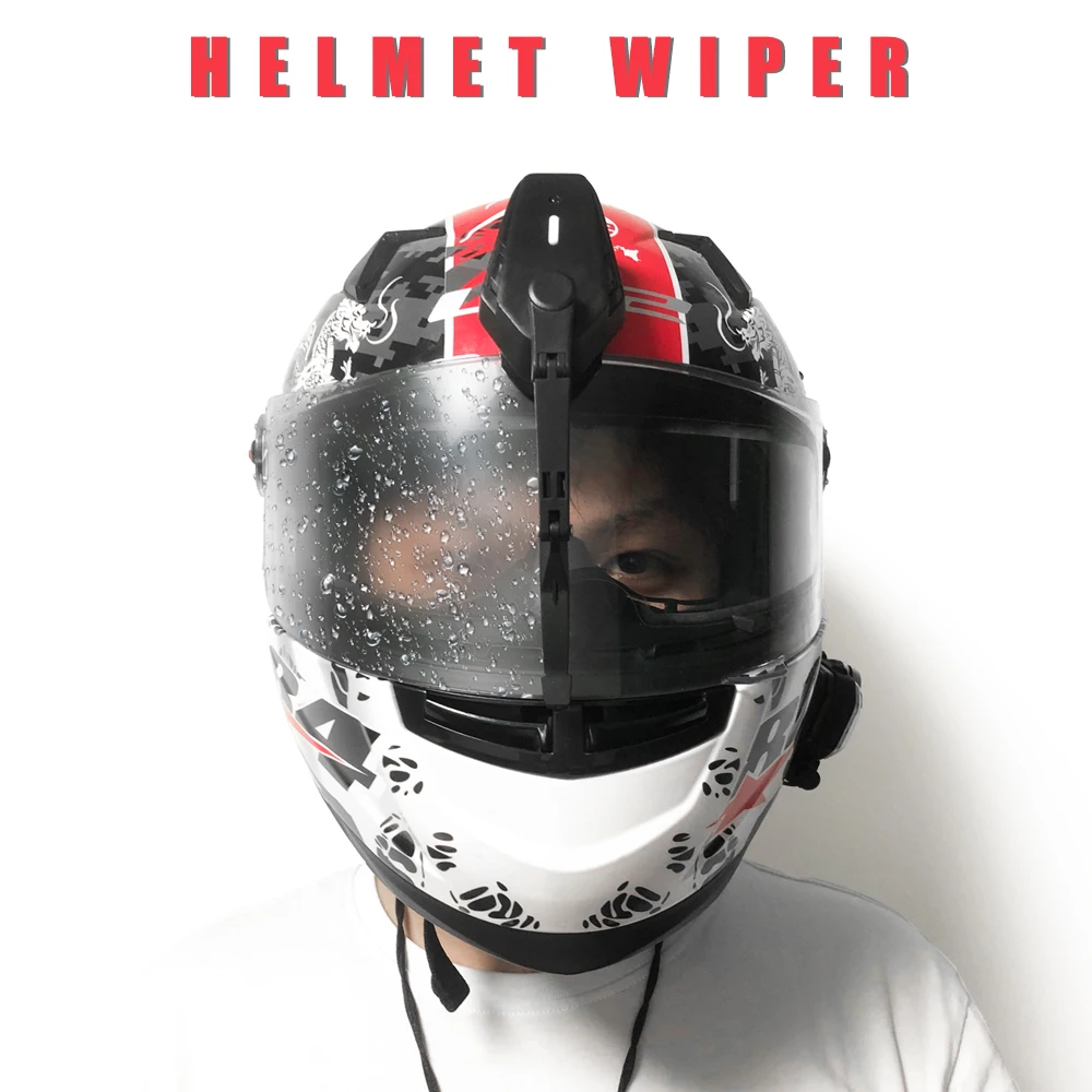 

Universal Motorcycle Helmet Electric Wiper Motor Helmet Windshield Wiper IP5 Waterproof Charging Dual Gear Adjustable