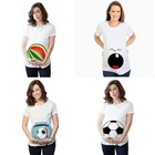 Футболка для беременных с принтом, футболка с коротким рукавом для беременных