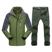 men jacket suit spring autumn jacket pants set windproof waterproof male outdoor trekking camping hunting fishing sport jacket