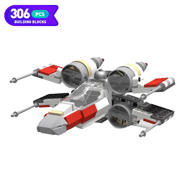 

Moc Star X-Wing Fighter Space Combat Movie Series Military Aircraft Weapon Building Block Model Children Toys Boy Toys Gifts