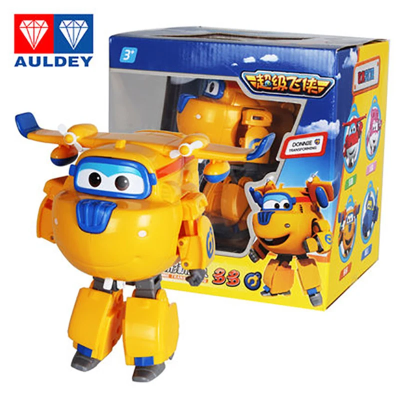 large AULDEY Super Wings ABS Deformation Airplane Robot Action Figures Wing Transformation toy for children Christmas gif | Игрушки и