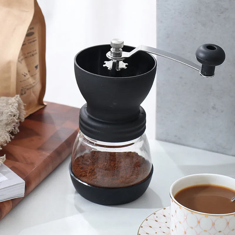 Портативная ручная кофемолка пластиковая кофемашина моющаяся кофеварка