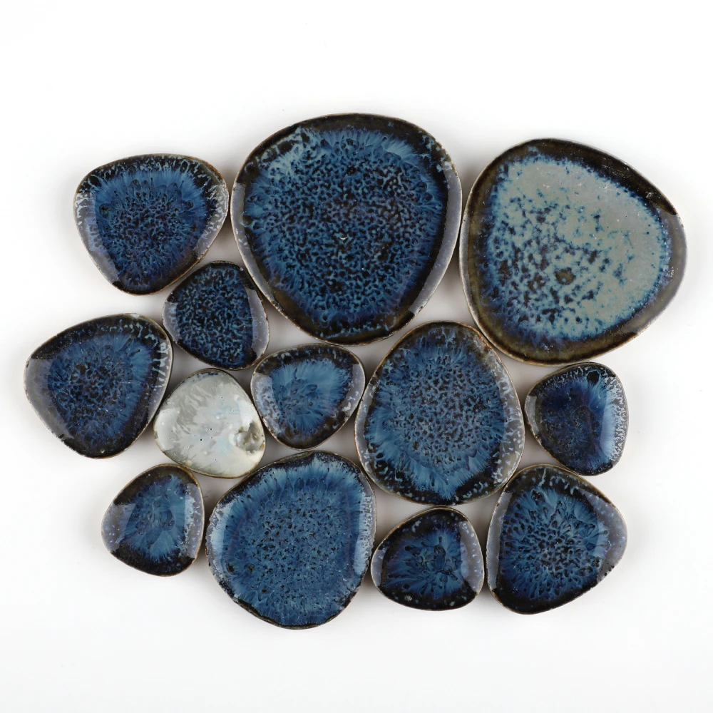 

100g Ceramic Mosaic Tiles DIY Handmade Ornaments Tiles Wall Crafts Colorful Irregular Drop Shape Mosaic Pieces Tile Decor