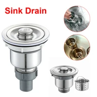 kitchen sink drain strainer assembly stainless steel with removable deep waste basket and sealing lid kitchen accessory