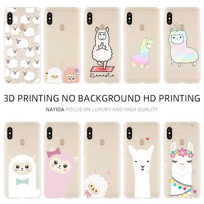 Мягкий силиконовый чехол для Xiaomi Redmi 9a 8a 7a 6a 5a 4a 9at 9Prime 9 8 7 6 5 K20Pro с ламой-альпакой |