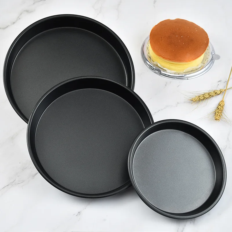 6 7 8 дюймов круглая тарелка для пиццы глубокая из углеродистой стали лоток