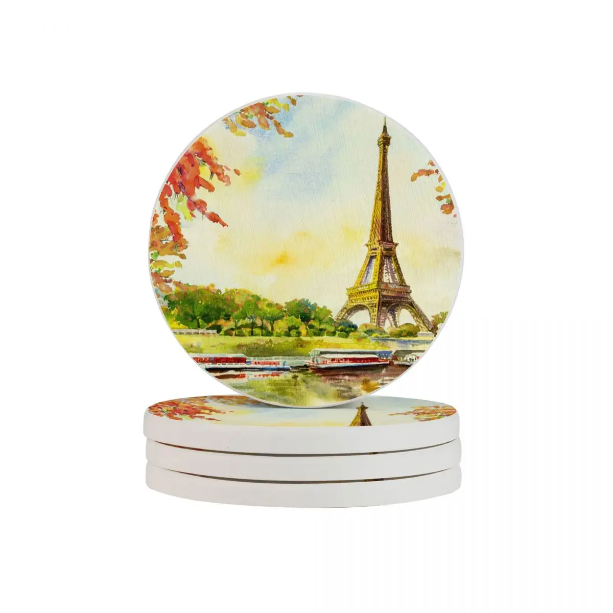 

4 шт., Нескользящие подставки для чашек, с изображением Французской Эйфелевой башни