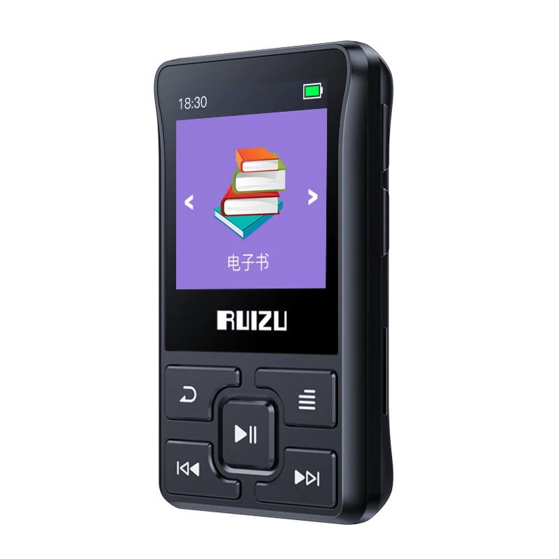 Black Новейший Спортивный Bluetooth MP3-плеер RUIZU X55, 8 ГБ, мини-клип с поддержкой экрана, FM, запись, электронная книга, часы, шагомер - Цвет: Black