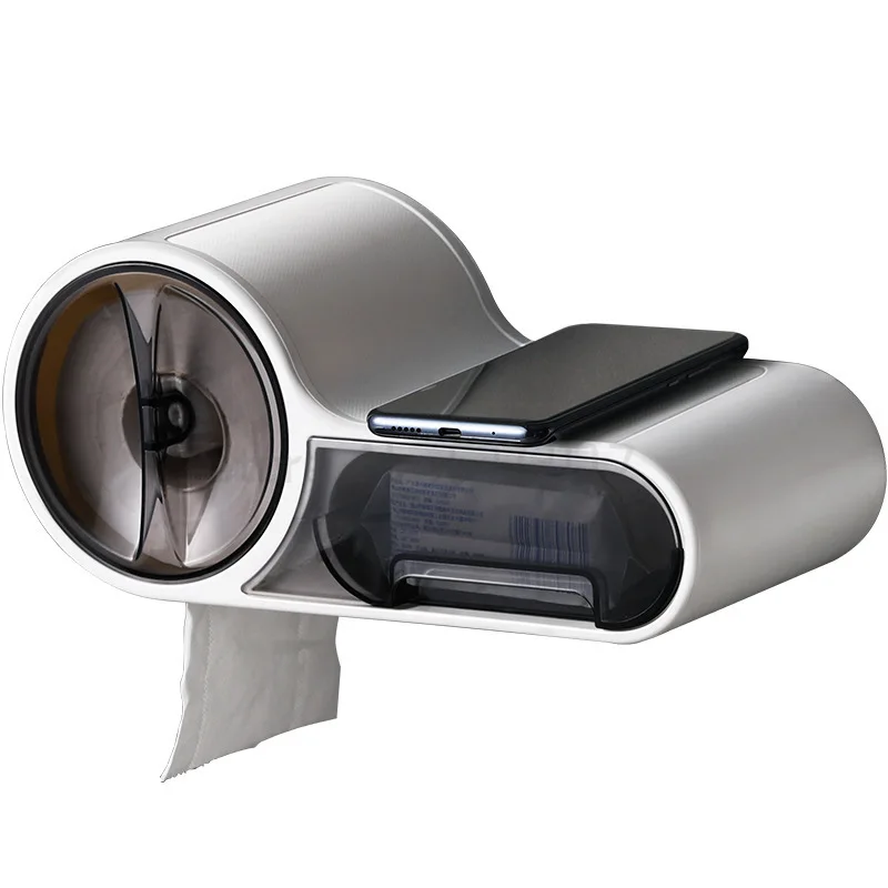 

Waterproof Toilet Paper Holder Shelf Wall Mounted Toilet Paper Rack Tissue Box With Drawer Roll Paper Tray Toilet Paper Stand