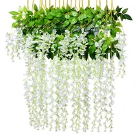 12pcs wisteria false silk wreath arch wedding diy family garden office party decoration pendant wall decoration