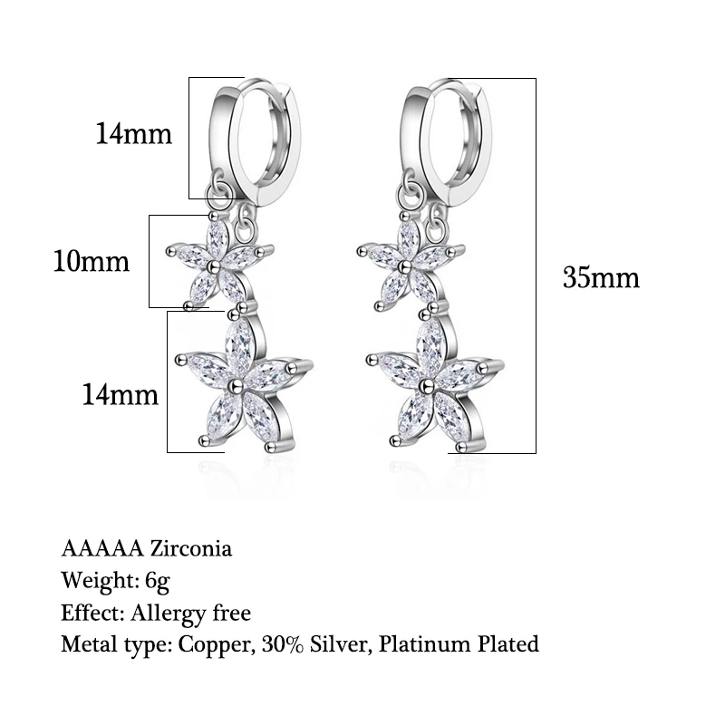 Серьги подвески с кристаллами 5 А|Серьги-подвески| |