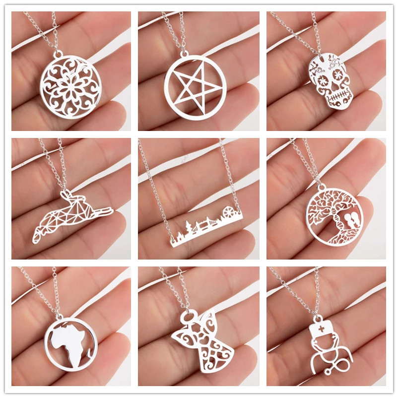 Очаровательные женские ожерелья Oly2u из нержавеющей стали с подвесками дружбы