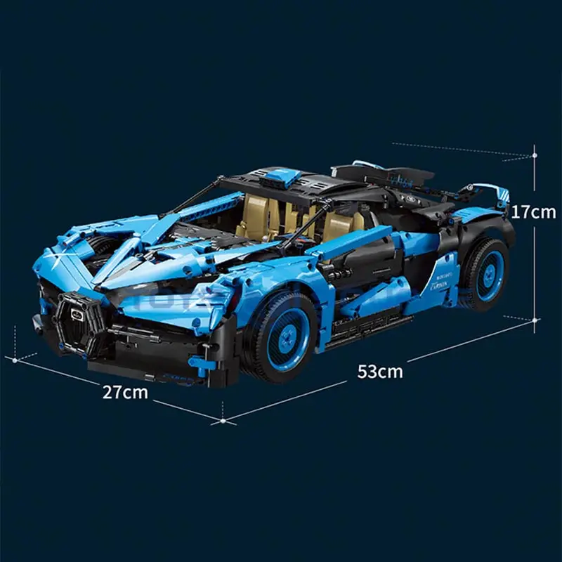 

The Remote Control Blue Bolide Super Speed Sports Racing Car Model Building Blocks MOC Bricks Set Gifts Toys For Children