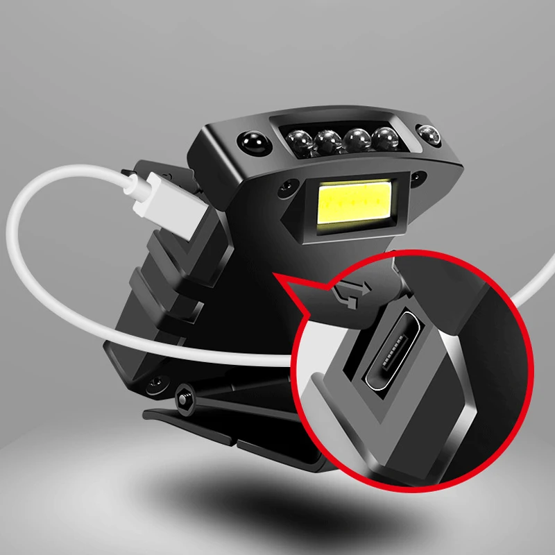 Супер Яркий USB Перезаряжаемые COB светодиодный Кепки светильник Смарт Сенсор