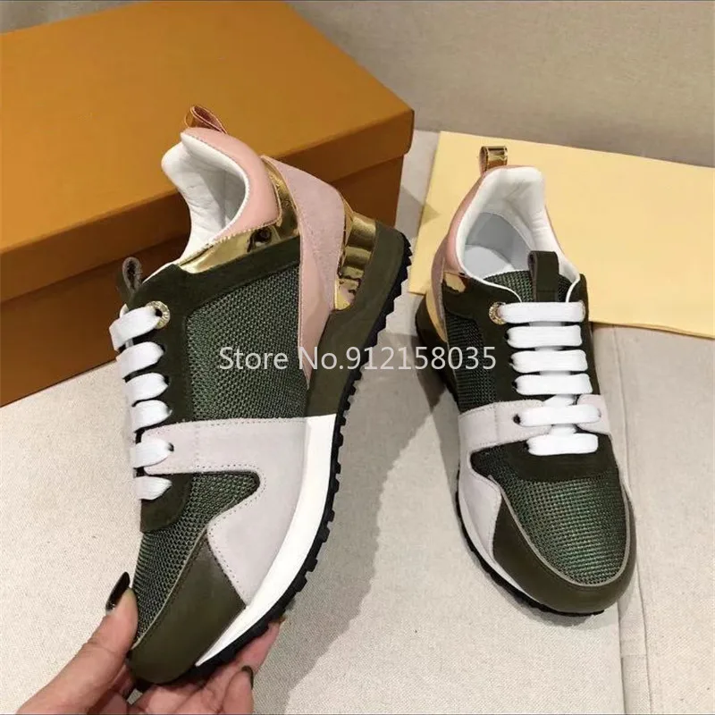 

Sneakers Women 2020 Zapatos Para Mujer Lace Up Tenis De Mujer Mesh Mixed Colors Female Designer Real Leather Shoes Luxury Brand