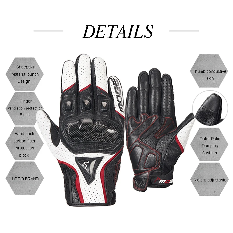 Летние/зимние Мотоциклетные Перчатки из овечьей кожи перчатки для мотокросса