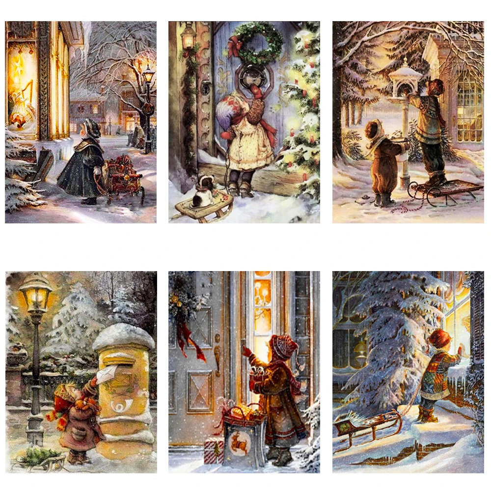 

Diy 5d Full Diamond Painting Embroidery Character Snow Scene Girl Cross Stitch Square Round Drill Mosaic Decoration Art Hobby