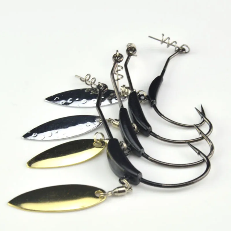 Кренк рыболовный крючок со свинцом с ложкой металлические блестки добавляют