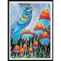 5d diy round diamond painting animal bird mushroom forest crystal cross stitch mosaic home decoration painting gift