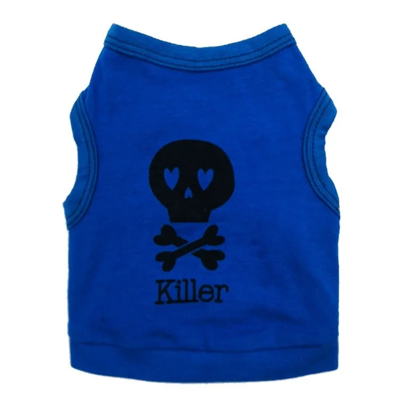 Одежда для собак на Хэллоуин многоцветная жилетка с черепом-киллером импортные