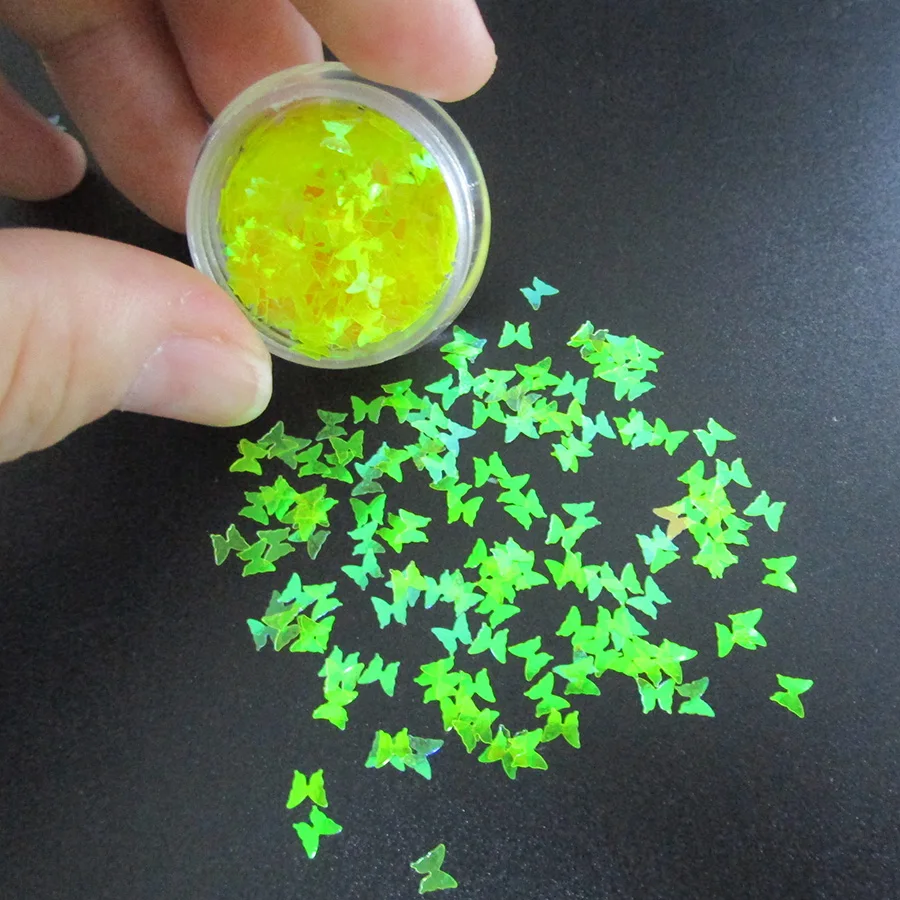 12 цветов голографическая бабочка блеск для ногтей блестки переливающиеся