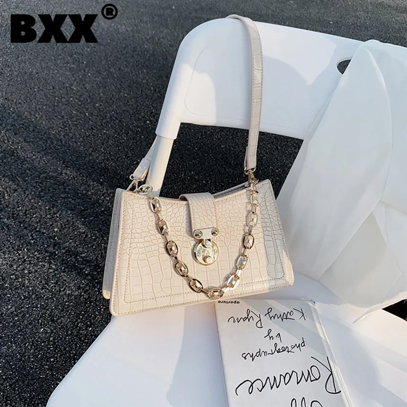 

[BXX] женские Винтажные Сумки из искусственной кожи аллигатора 2021, модные брендовые сумки через плечо с цепочкой, женские трендовые сумки, кош...